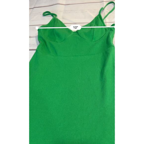 Wild Fable Dress Skater Mini Knit Pullover Ribbed Green Women's XS - Picture 4 of 6